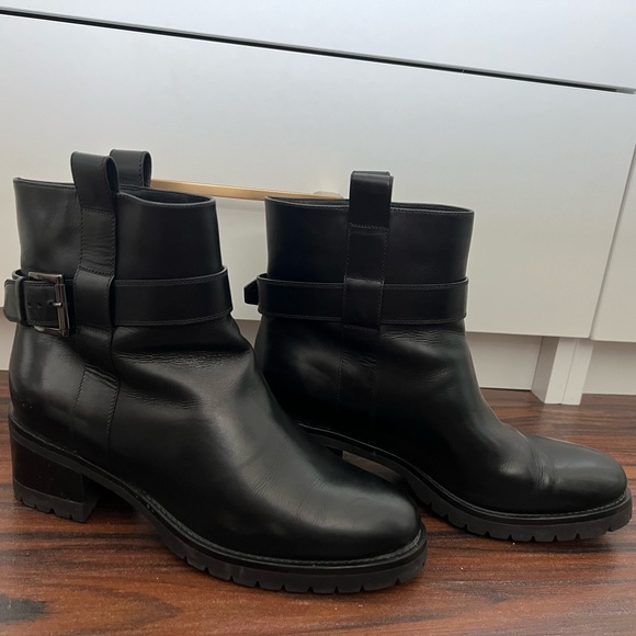 Santoni leather combat moto style booties - Picture 4 of 17